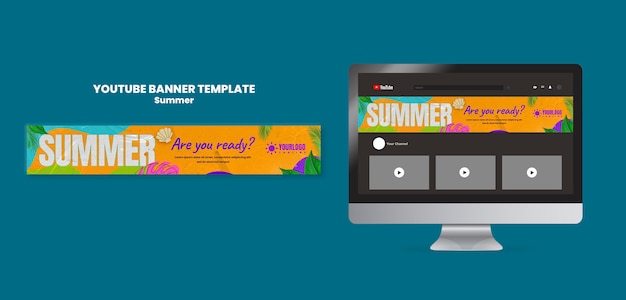Gratis PSD zomerseizoen youtube-bannermalplaatje