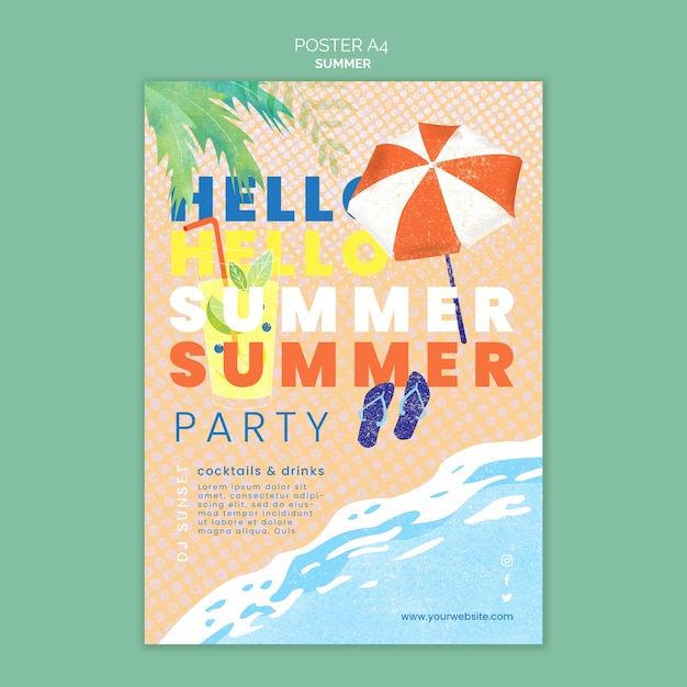 Gratis PSD zomervakantie poster sjabloon