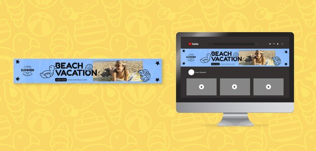 Gratis PSD zomervakantie youtube-bannersjabloon