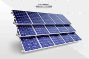 Gratis PSD zonne-energieborden voor dak in 3d-realistische render