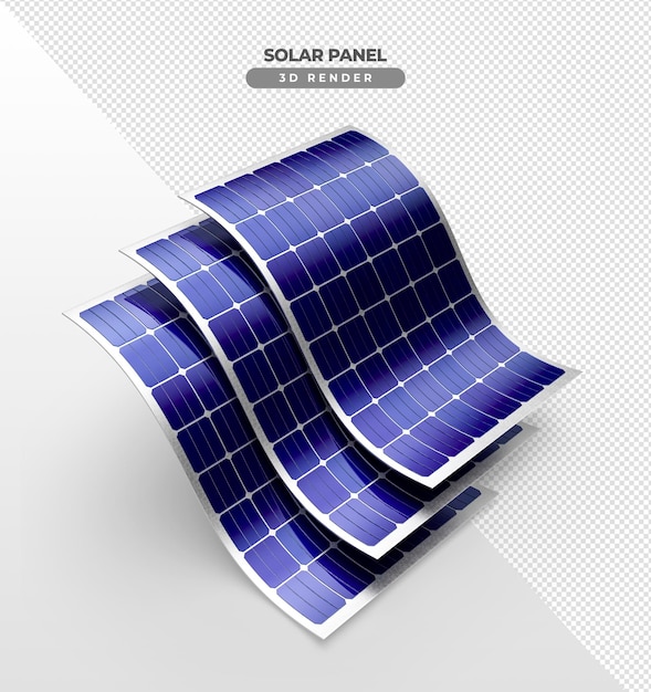 Gratis PSD zonne-energieborden voor dak in 3d-realistische render