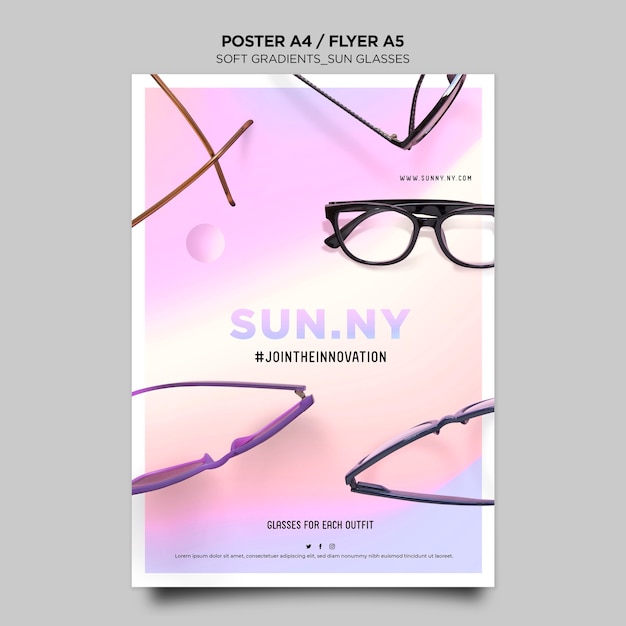 Gratis PSD zonnebril winkel sjabloon poster