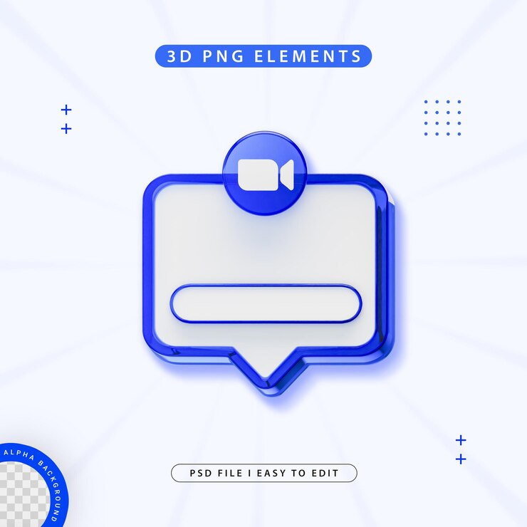 PSD gratuito zoom seguiteci banner element icon isolato render 3d