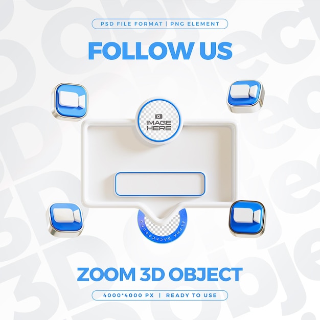 Zoom Se une ahora Icon de elemento de banner Renderizado en 3D aislado