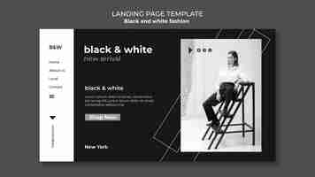 Gratis PSD zwart-wit mode bestemmingspagina