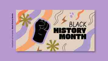 Gratis PSD zwarte geschiedenis maand viering facebook sjabloon