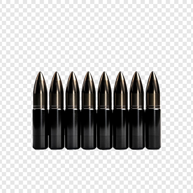 Gratis PSD zwarte munitie in 5 56 mm geïsoleerd op transparante achtergrond