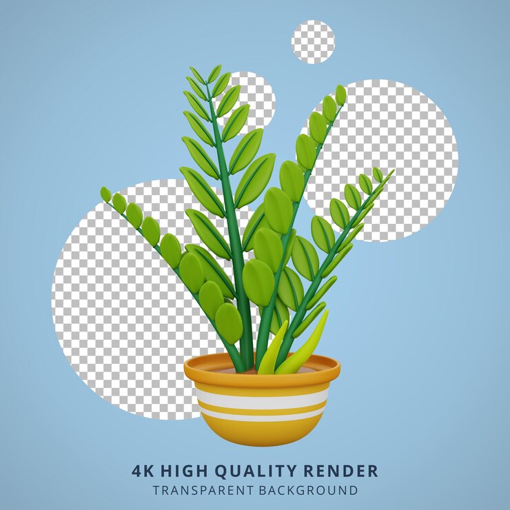 ZZ Plant 3D-modelleringsillustratie