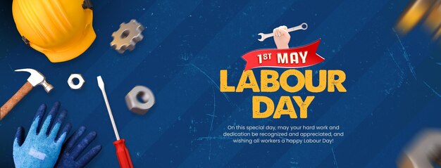 1er mai, la fête du Travail, modèle de couverture pour les médias sociaux