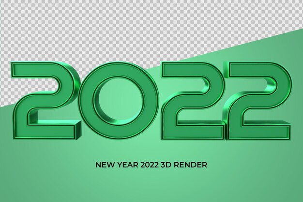 2022 texte 3d rendu décoration vert