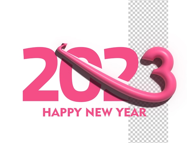 2023 Bonne Année 3d Rendu Texte Typographie Conception Bannière Affiche Illustration 3d