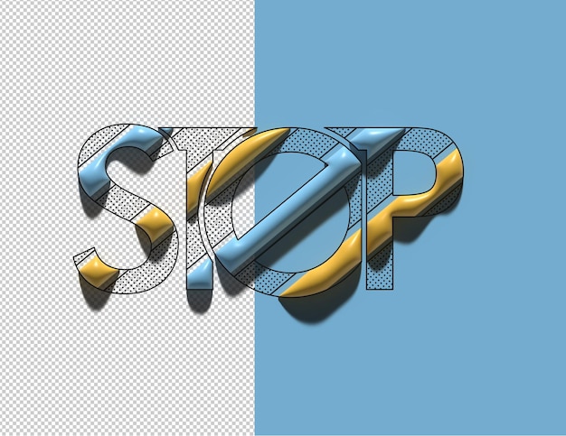 3D Arrêter l'art calligraphique Texte Shopping Affiche Psd Design.