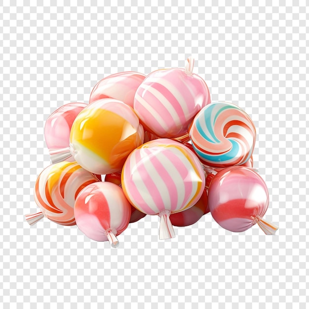 PSD gratuit 3d bonbons isolés sur un fond transparent