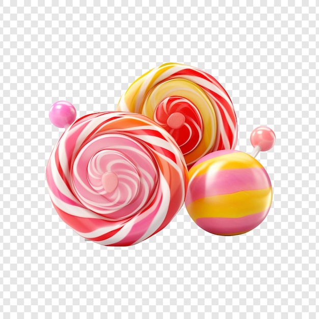 PSD gratuit 3d bonbons isolés sur un fond transparent