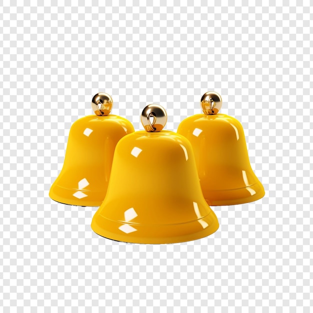 PSD gratuit 3d cloche jaune isolée sur un fond transparent