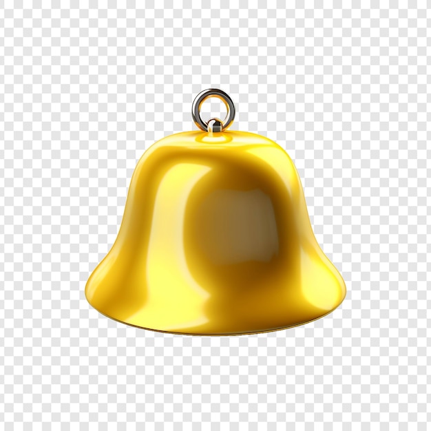 PSD gratuit 3d cloche jaune isolée sur un fond transparent
