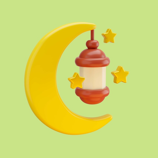 3d illustration du croissant de lune du ramadan