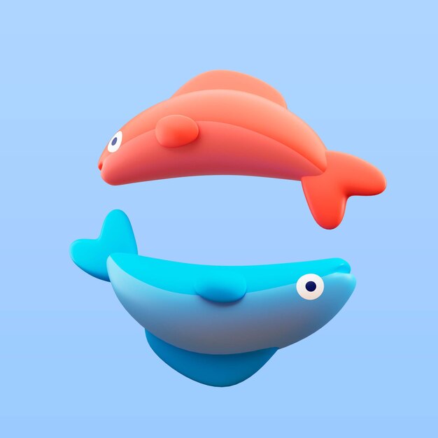 3d illustration du signe du zodiaque poissons