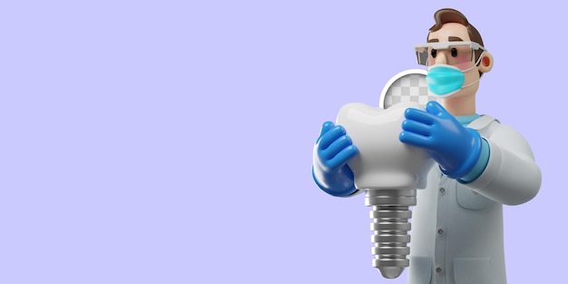 3d Illustration De L'implant Dentaire