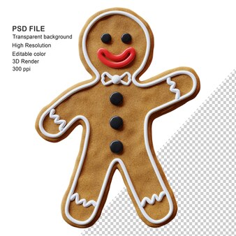 3d render holiday décoré classique gingerbread man