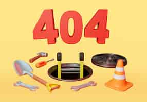 PSD gratuit 404 fond sous le concept de construction