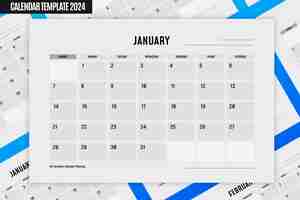 PSD gratuit a4 modèle 2024 calendrier de planification janvier