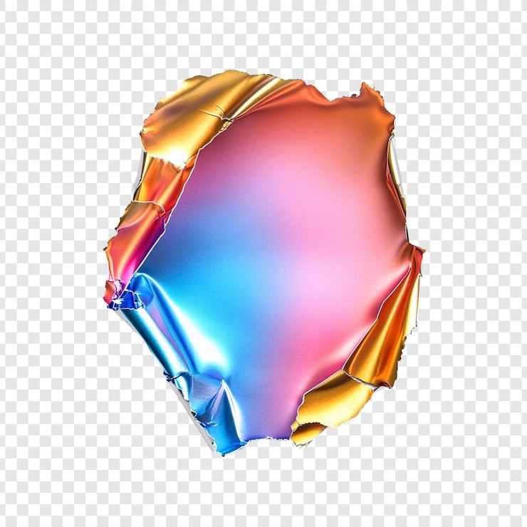 PSD gratuit abstrait des couleurs irisantes de feuille déchirée