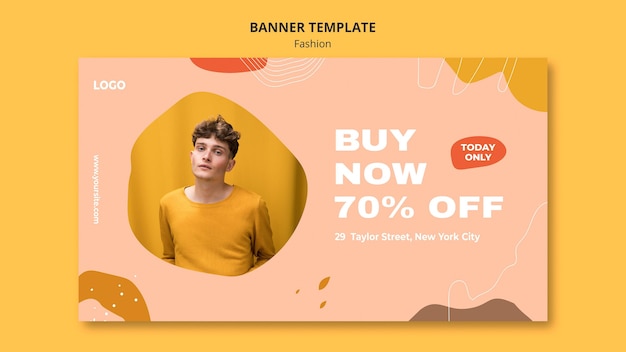 Acheter maintenant un modèle de bannière de mode masculine