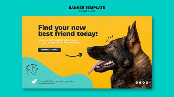 PSD gratuit adoptez un design de bannière pour animaux de compagnie