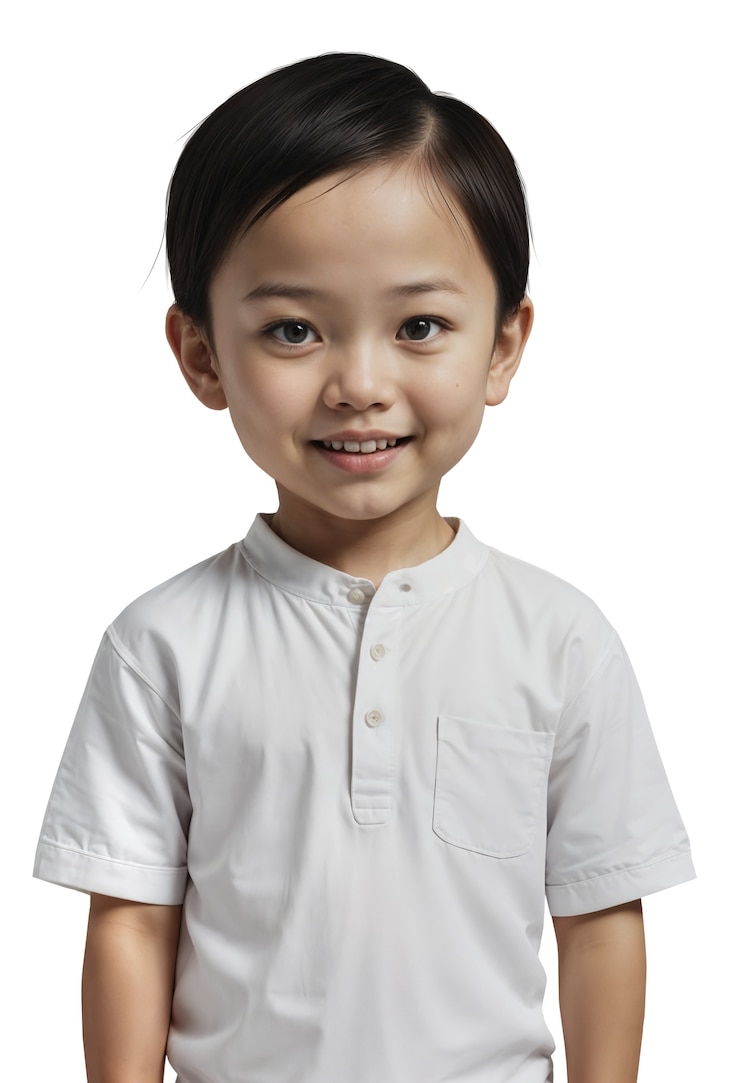 PSD gratuit un adorable garçon asiatique qui pose
