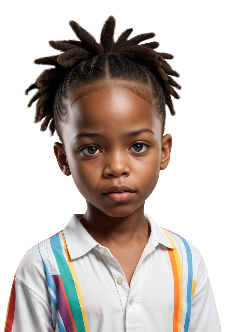 PSD gratuit un adorable garçon noir qui pose