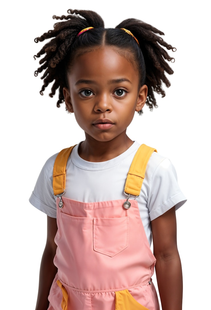 PSD gratuit un adorable garçon noir qui pose