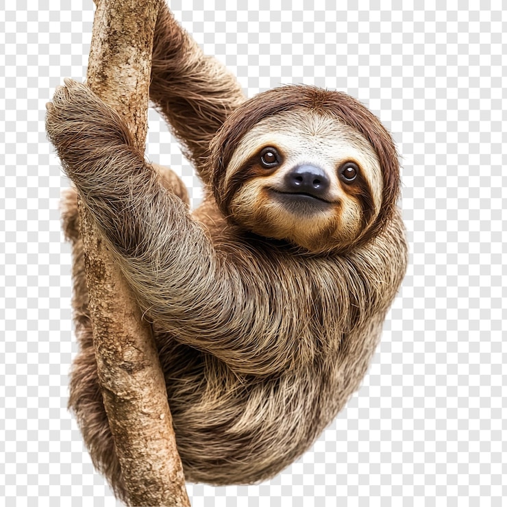 PSD gratuit un adorable paresseux accroché à une branche