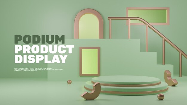 Affichage de produit de podium coloré moderne réaliste 3D