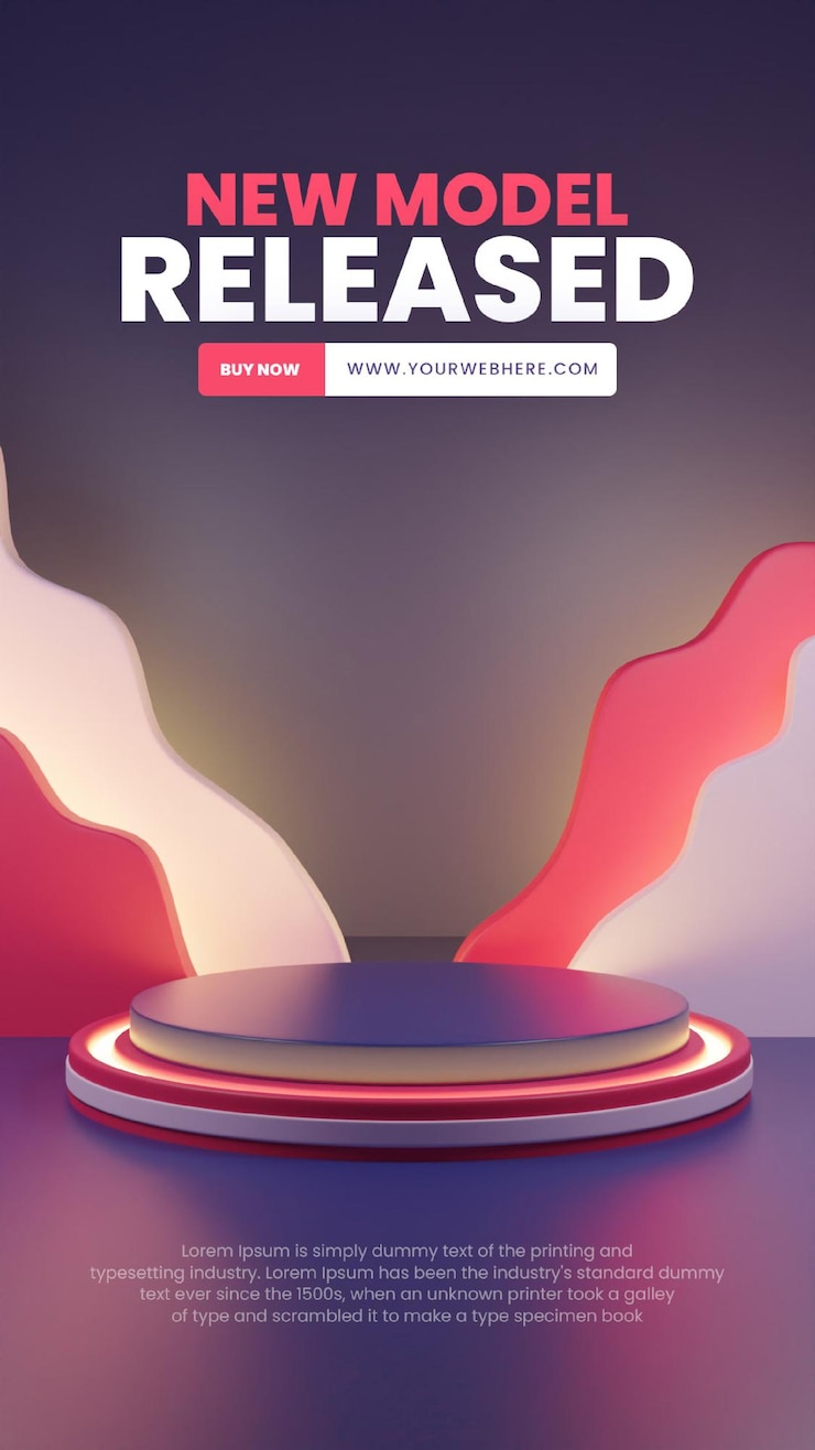 Affichage de produits 3D sur fond réaliste sur le podium