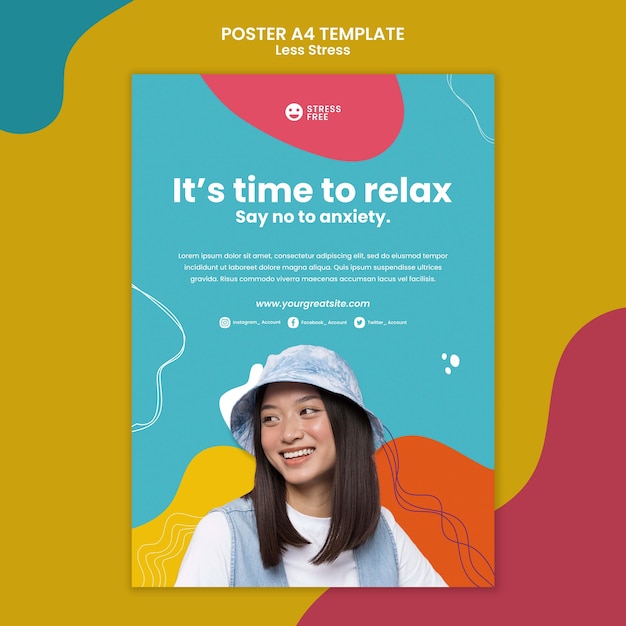 PSD gratuit affiche a4 concept moins de stress