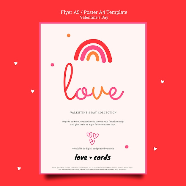 Affiche De Cartes D'amour De La Saint-valentin