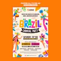 PSD gratuit affiche de célébration du carnaval brésilien