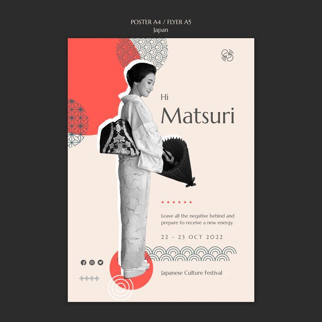 Affiche de célébration du festival japonais