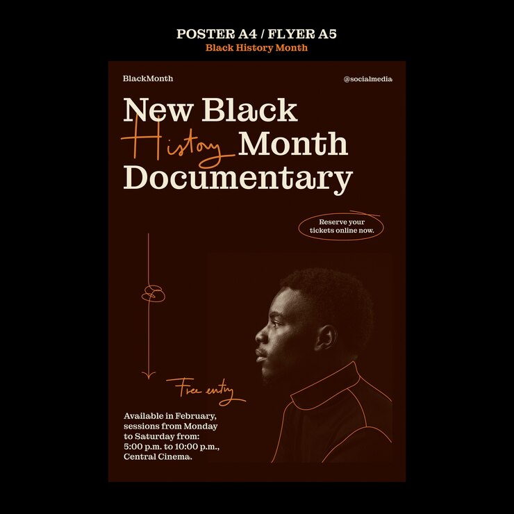 PSD gratuit affiche de célébration du mois de l'histoire noire