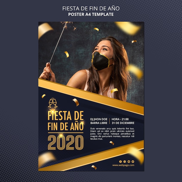 PSD gratuit affiche de célébration fiesta de fin de ano