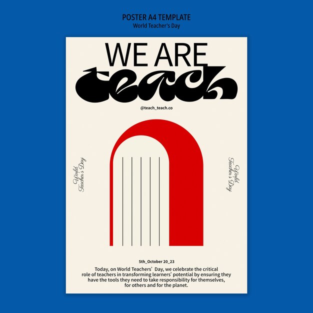 Affiche de la célébration de la Journée mondiale des enseignants