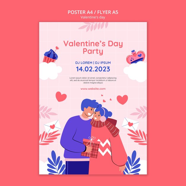 Affiche de célébration de la Saint-Valentin