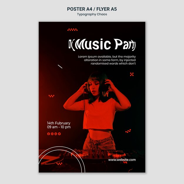 Affiche de chaos de typographie