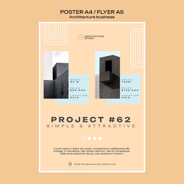 Affiche commerciale d'architecture minimale
