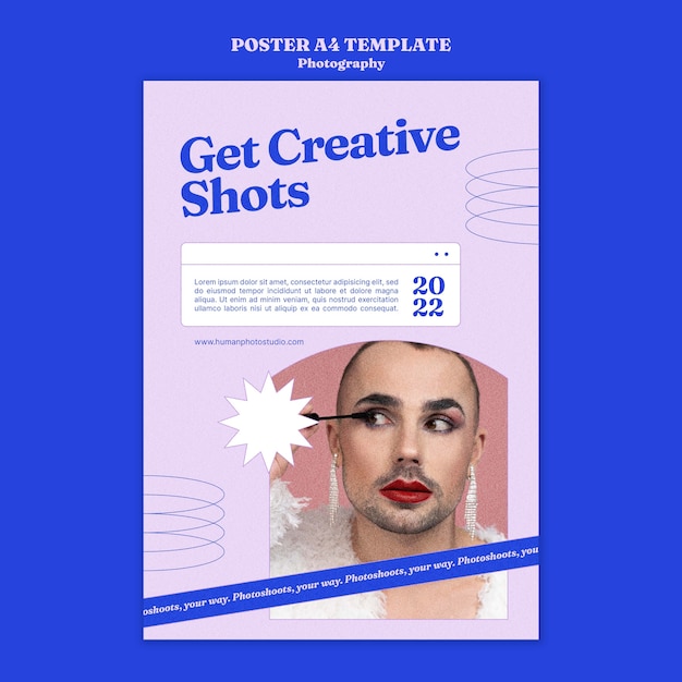 PSD gratuit affiche de concept de photographie dynamique