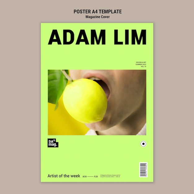 PSD gratuit affiche de couverture de magazine minimale