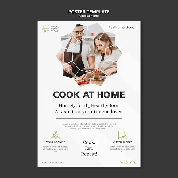 PSD gratuit affiche avec cuisine à la maison