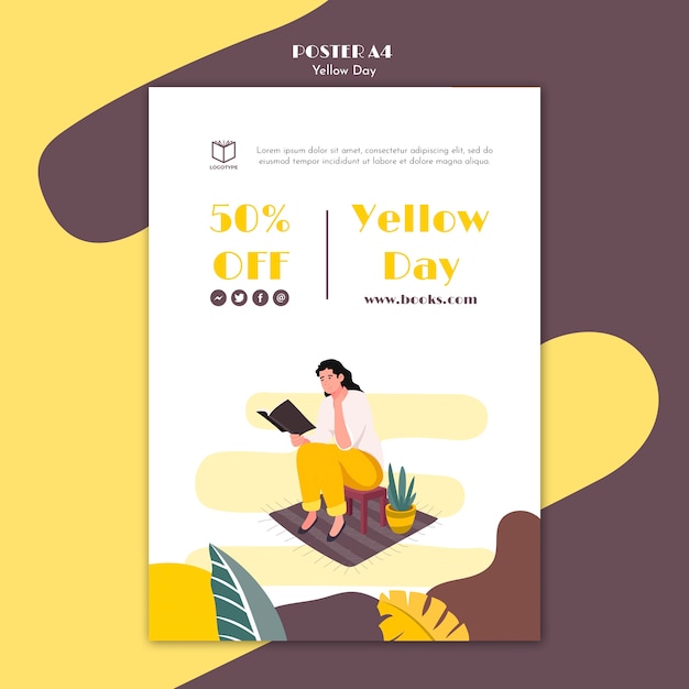 Affiche Avec Un Design De Jour Jaune