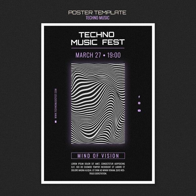 Affiche du festival de musique techno